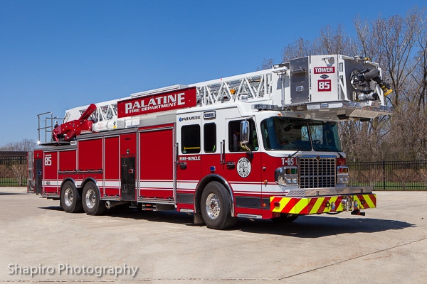 Palatime Fire Department new Tower Ladder 85 Spartan ERV tower ladder Larry Shapiro photography shapirophotography.net